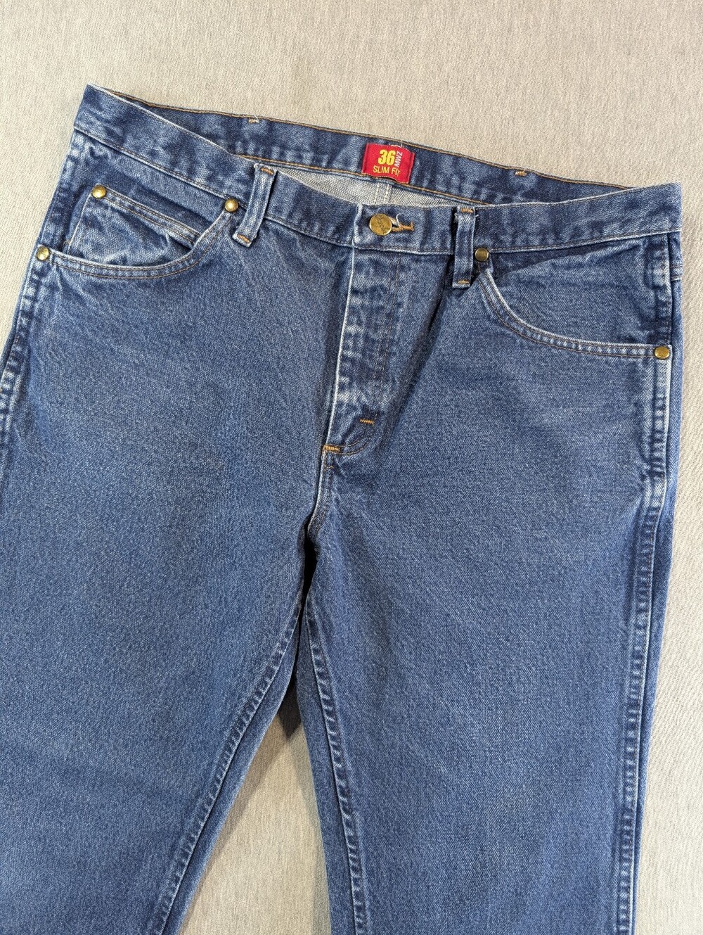 Wrangler 1036MWZ Cowboy Cut Jeans Men's 36 X 30 Slim Fit Blue Denim Western